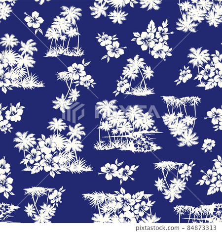 Aloha pattern vector of palm tree 84873313