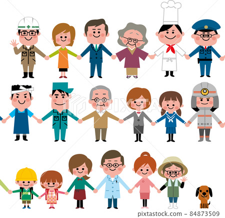 人們手牽著手 84873509