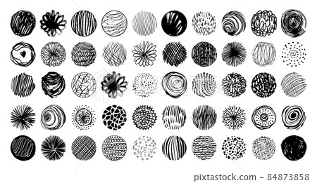 Set of Textured Circles with Patterns Set of Textured Circles with Patterns 84873858