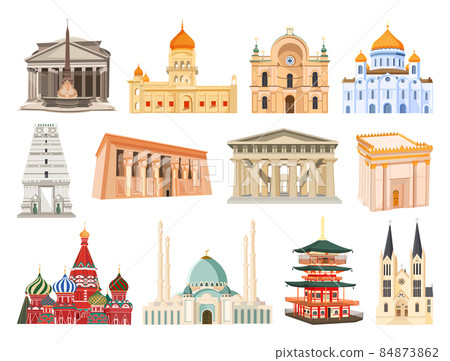 Set of Architectural Religious Buildings Set of Architectural Religious Buildings 84873862