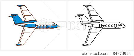 Jet airplane coloring page for kids. Plane Jet airplane coloring page for kids. Plane 84873994