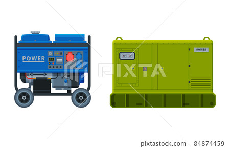 Types Of Industrial Electrical Power Generator... - Stock Illustration ...