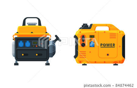 Types of Industrial Electrical Power Generator... - Stock Illustration ...