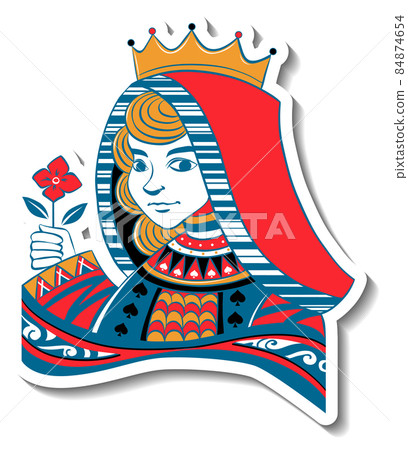 Queen playing card character sticker 84874654