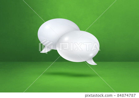 White speech bubbles on green background - Stock Illustration [84874787 ...