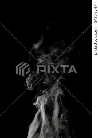 Steam, steam, steam, smoke, aerosols taken on a black background 84875347
