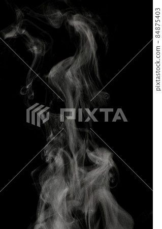 Steam, steam, steam, smoke, aerosols taken on a black background 84875403