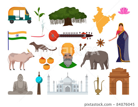 Set of Indian Associative Illustrations 84876045