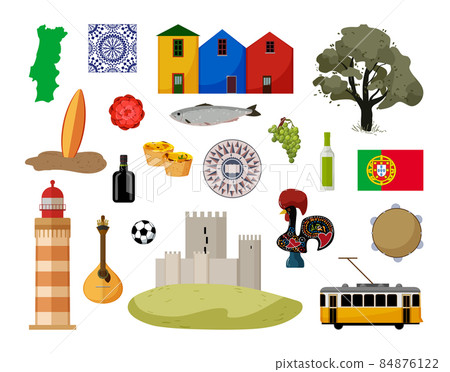 Set of Portugal Associative Illustrations 84876122