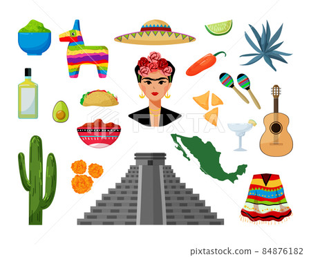 Set of Mexican Associative Illustrations Set of Mexican Associative Illustrations 84876182