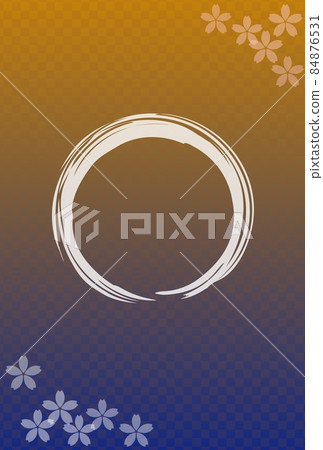 New Year's card checkered ring cherry blossoms gradation New Year's card checkered ring cherry blossoms gradation 84876531