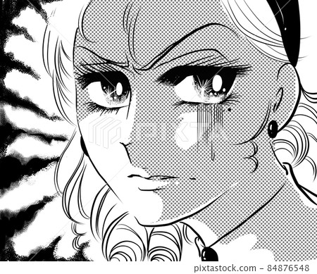 70 年代少女漫畫 face doup 插圖一個美麗的女人,因為背叛而生氣 70 年代少女漫畫 face doup 插圖一個美麗的女人,因為背叛而生氣 84876548