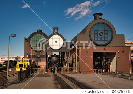 Mooka Station and steam locomotive 84876758