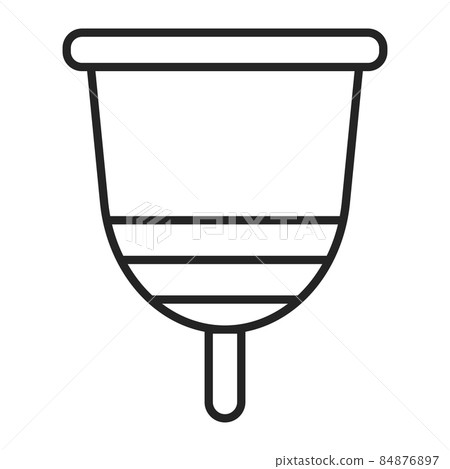 Menstrual cup line icon vector isolated. Sanitary protection Menstrual cup line icon vector isolated. Sanitary protection 84876897