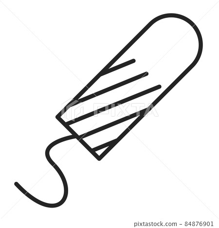 Tampon line icon vector isolated. Female protection Tampon line icon vector isolated. Female protection 84876901