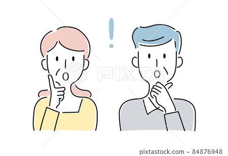 Hand-painted style, surprised vector illustrations of elderly men and women 84876948