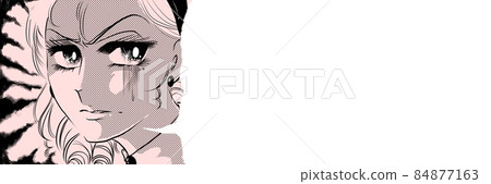 70's shojo manga face doup illustration of a beautiful woman angry at betrayal 84877163
