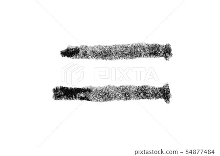Black color watercolor handdrawing as square line brush on white paper background 84877484