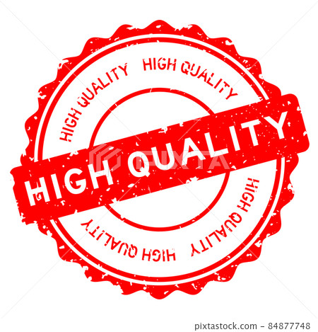 Grunge red high quality word round rubber seal stamp on white background 84877748