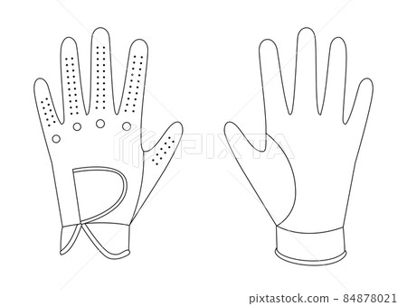 Golf gloves Women's left hand template Front and back white Golf gloves Women's left hand template Front and back white 84878021