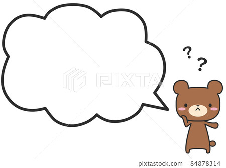 A bear with doubts and a simple speech bubble 84878314