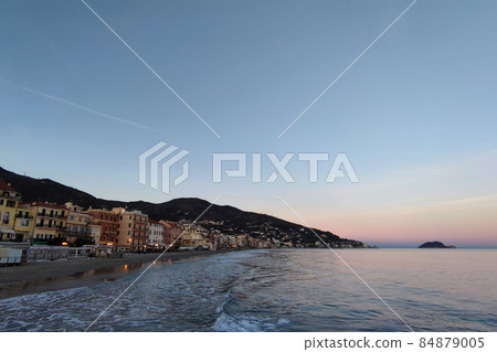 Alassio village liguria Italy at sunset Alassio village liguria Italy at sunset 84879005