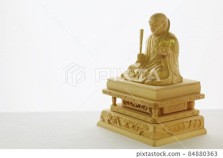 Buddha statue of Nichiren saint White background copy space 8 Buddha statue of Nichiren saint White background copy space 8 84880363