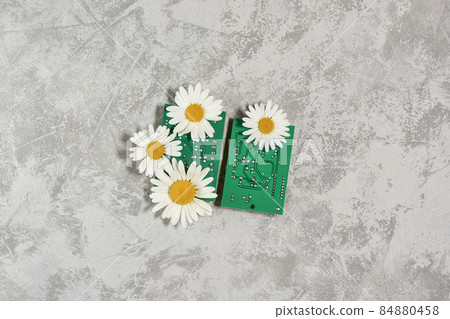 Electronic printed circuit boards on a light background. Electronic printed circuit boards on a light background. 84880458