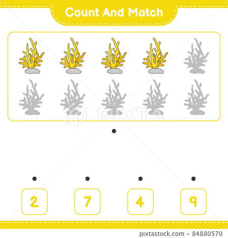 Count and match, count the number of Coral and... - Stock Illustration ...