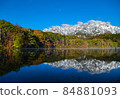 Togakushi mountain range and mirror pond in late autumn 84881093
