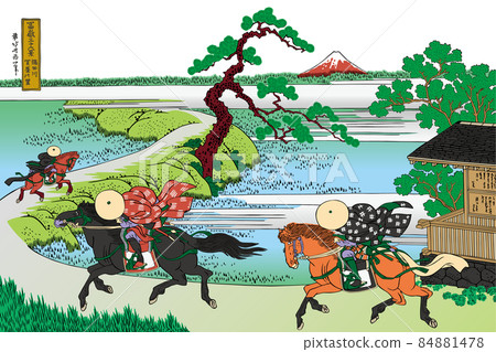Katsushika Hokusai image Sumida River Sekiya Sato Bright version with title White background Katsushika Hokusai image Sumida River Sekiya Sato Bright version with title White background 84881478