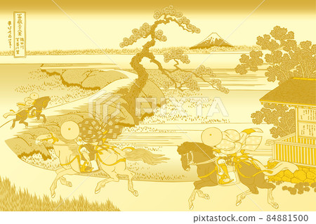 Katsushika Hokusai 圖像 Sumida River Sekiya Sato 標題為金色 Katsushika Hokusai 圖像 Sumida River Sekiya Sato 標題為金色 84881500