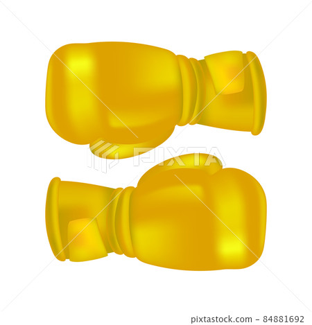 Gold Boxing Gloves Icon Isolated on White Background Gold Boxing Gloves Icon Isolated on White Background 84881692