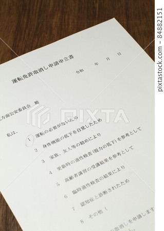 Driver's license return, driver's license revocation application petition 84882151