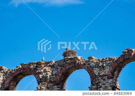 The Acueducto de los Milagros, Miraculous Aqueduct in Merida, Extremadura, Spain 84883069