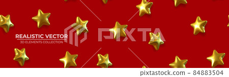 Seamless pattern with Golden Stars on luxury Red background. Seamless pattern with Golden Stars on luxury Red background. 84883504