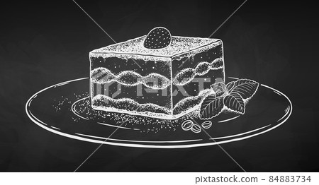 Vector chalk illustration of Tiramisu 84883734