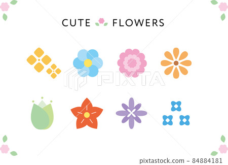 Flower icon simple material set 84884181