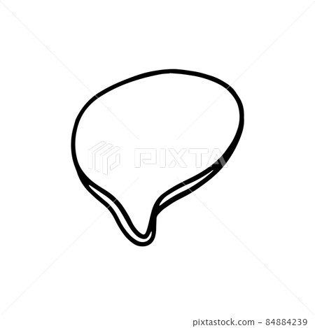 Speech bubble or balloon in linear doodle style, vector illustration isolated on white background. 84884239
