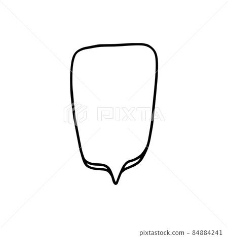 Blank white speech balloon, cloud in sketch vector illustration isolated. 84884241