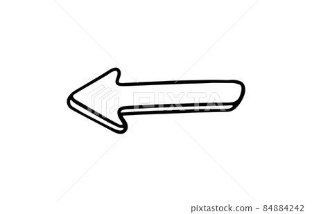 Hand drawn linear arrow for infographic design, vector illustration isolated on white background. 84884242