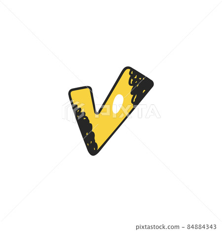 Check mark or check mark icon in sketch vector illustration isolated on white 84884343