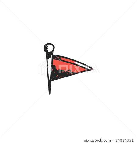 Flag icon in colored sketch style, doodle vector illustration isolated on white background. Flag icon in colored sketch style, doodle vector illustration isolated on white background. 84884351