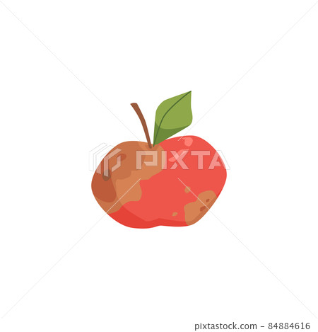 Rotten red apple with moldy fungy, bacteriums. Spoiled decay fruit with mold Rotten red apple with moldy fungy, bacteriums. Spoiled decay fruit with mold 84884616