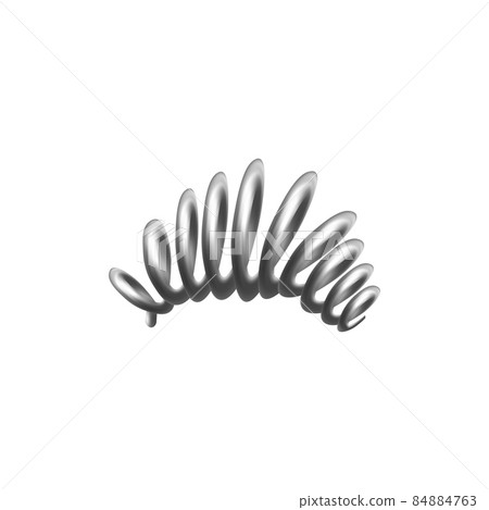 Curved metal steel spring template, realistic vector illustration isolated. Curved metal steel spring template, realistic vector illustration isolated. 84884763