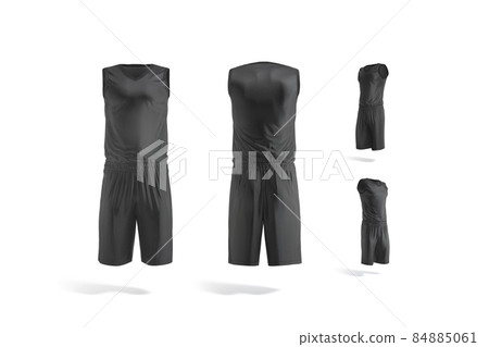Blank black basketball uniform mock up, different views Blank black basketball uniform mock up, different views 84885061