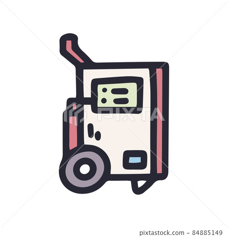 construction heater on trolley color vector doodle simple icon 84885149