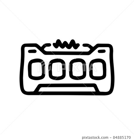brass knuckles taser line vector doodle simple icon 84885170