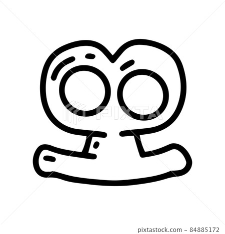 brass knuckles two finger line vector doodle simple icon 84885172