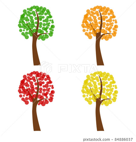 Set of abstract trees, vector illustration 84886037